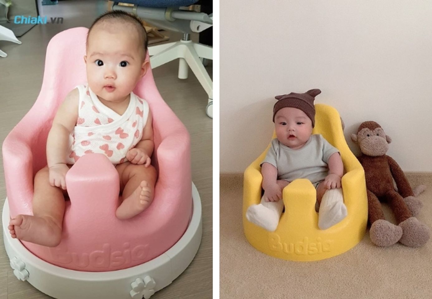 Ghế tập ngồi, ăn dặm cho b&eacute; Budsia l&agrave;nh t&iacute;nh, &ocirc;m trọn con