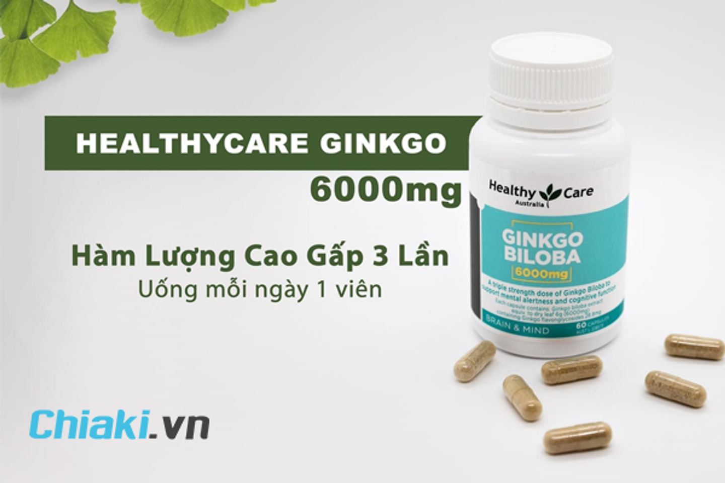 Vi&ecirc;n Ginkgo Biloba của &Uacute;c 600mg Healthy Care