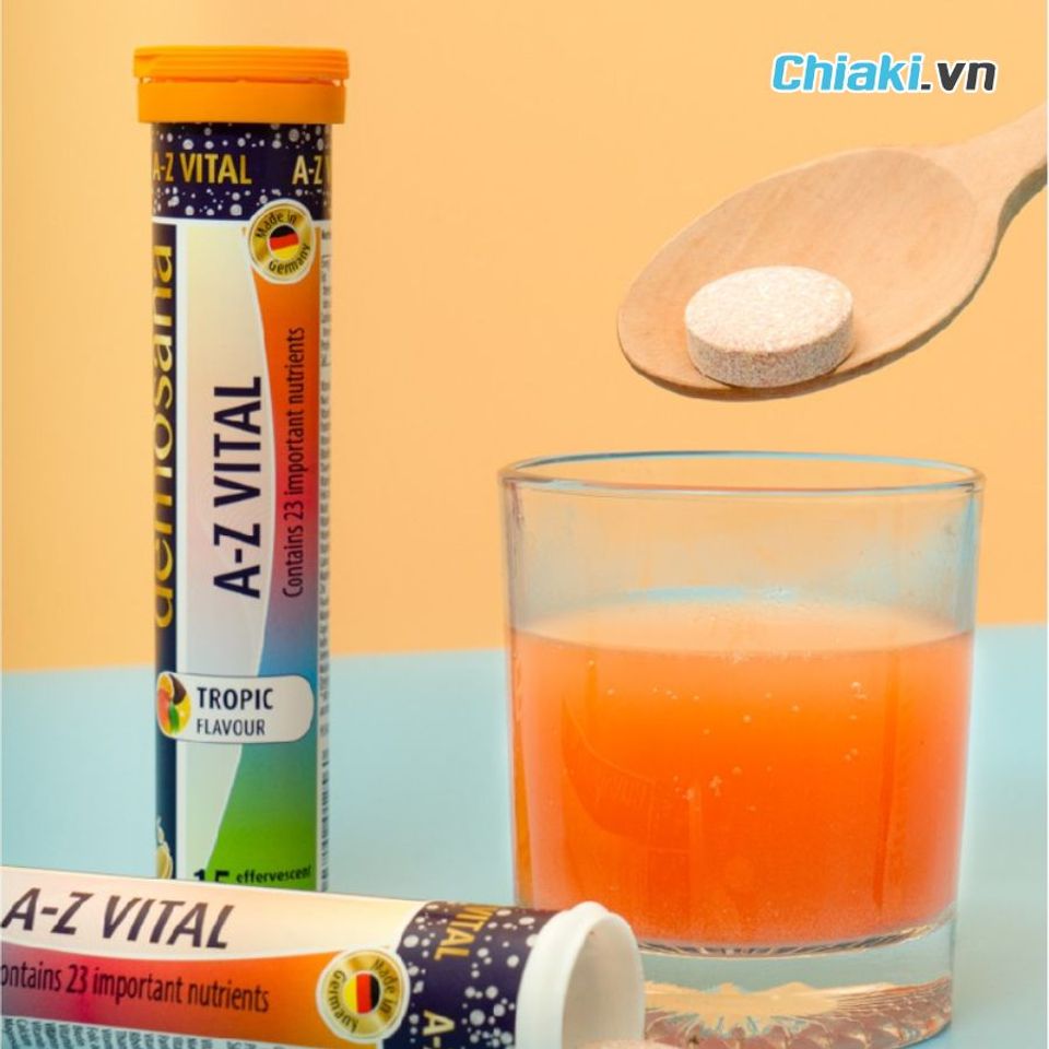 Vi&ecirc;n sủi bổ sung dinh dưỡng Demosana az vital vị tr&aacute;i c&acirc;y