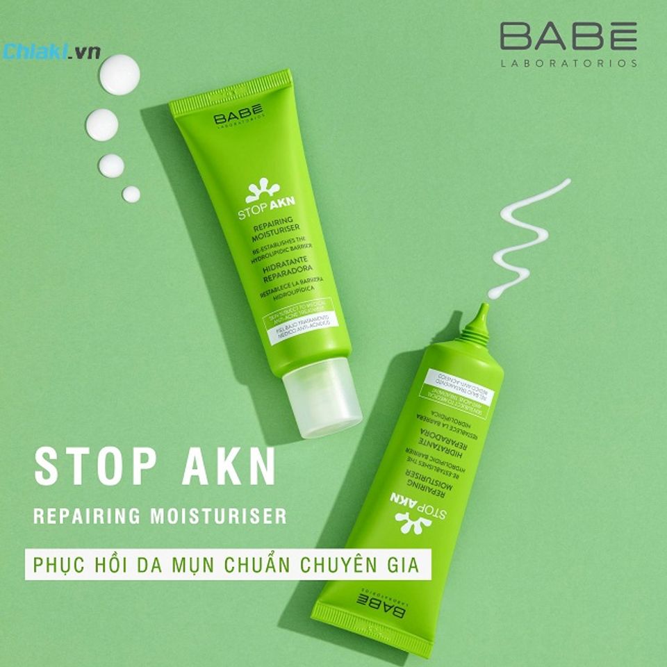 Review kem dưỡng Babe Stop Akn Repairing Moisturiser