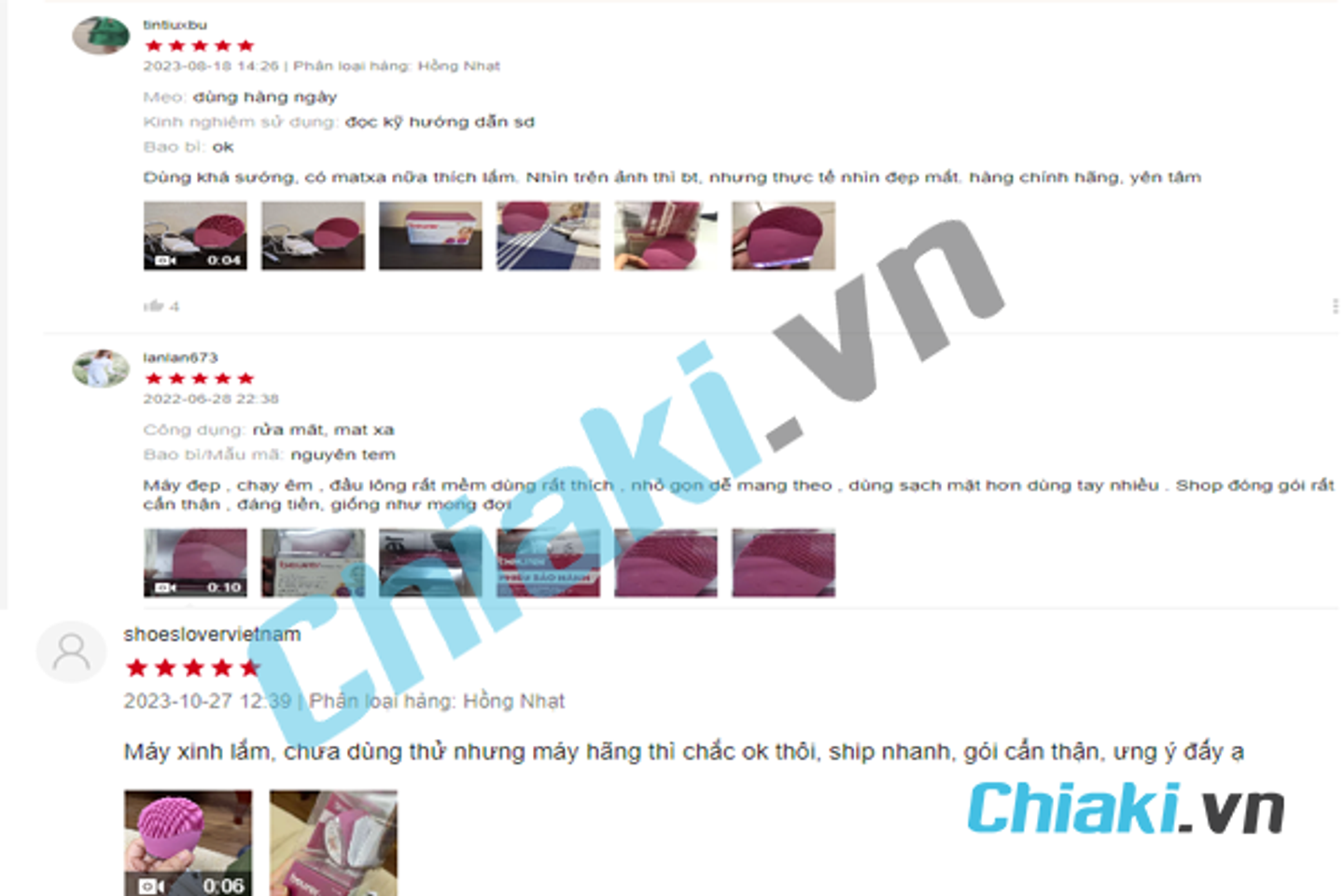 Đ&aacute;nh gi&aacute; từ người d&ugrave;ng m&aacute;y rửa mặt Beurer FC 49
