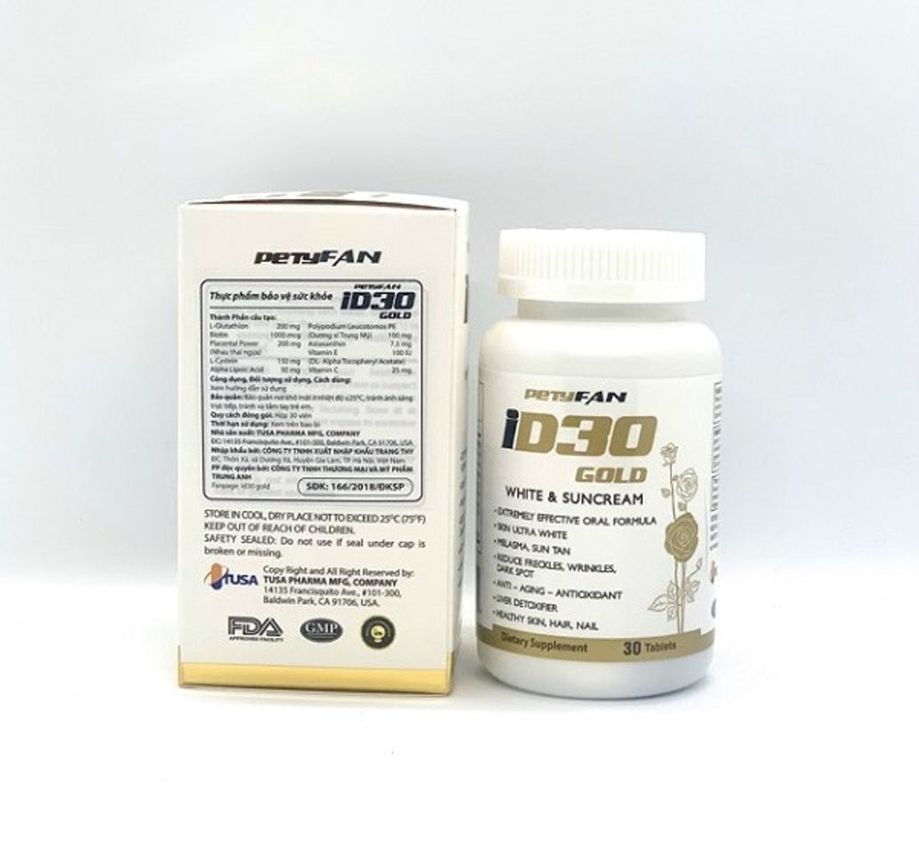 Vi&ecirc;n uống chống nắng trắng da ID30 Gold White & Suncream