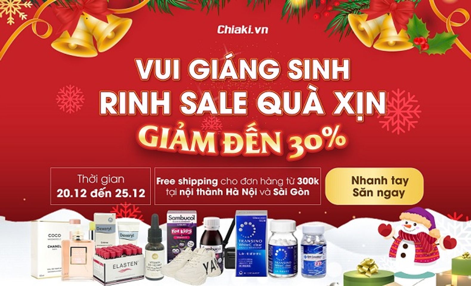 Chiaki Sale đón Giáng Sinh Ring quà xịn, Giảm đến 30%