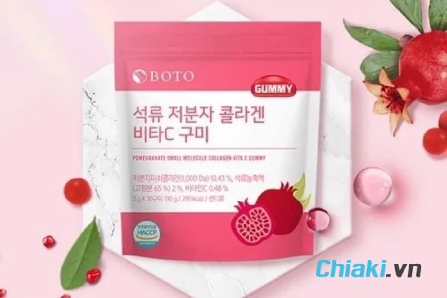 Viên kẹo mềm BOTO Pomegranate Collagen Vita C Gummy