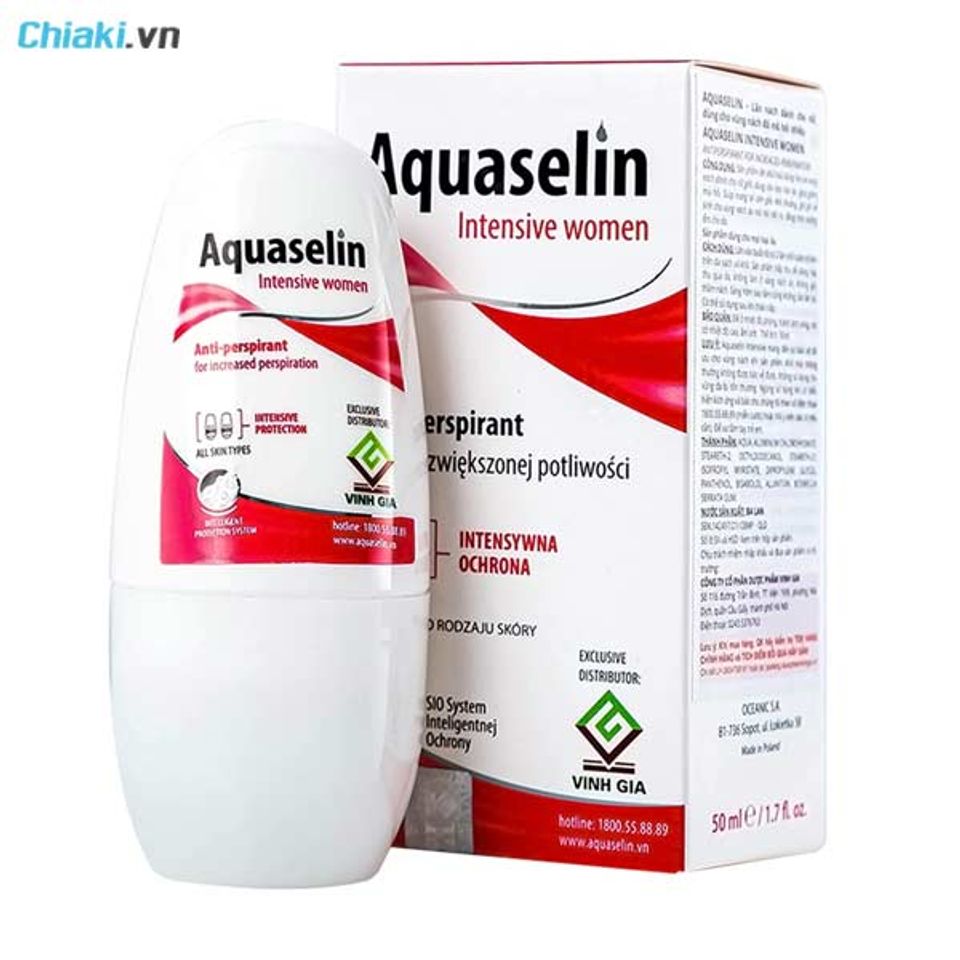 Lăn khử m&ugrave;i cho nữ Aquaselin Intensive Women, sản phẩm khử m&ugrave;i cho nữ, lăn n&aacute;ch kh&ocirc;ng bị ố v&agrave;ng &aacute;o