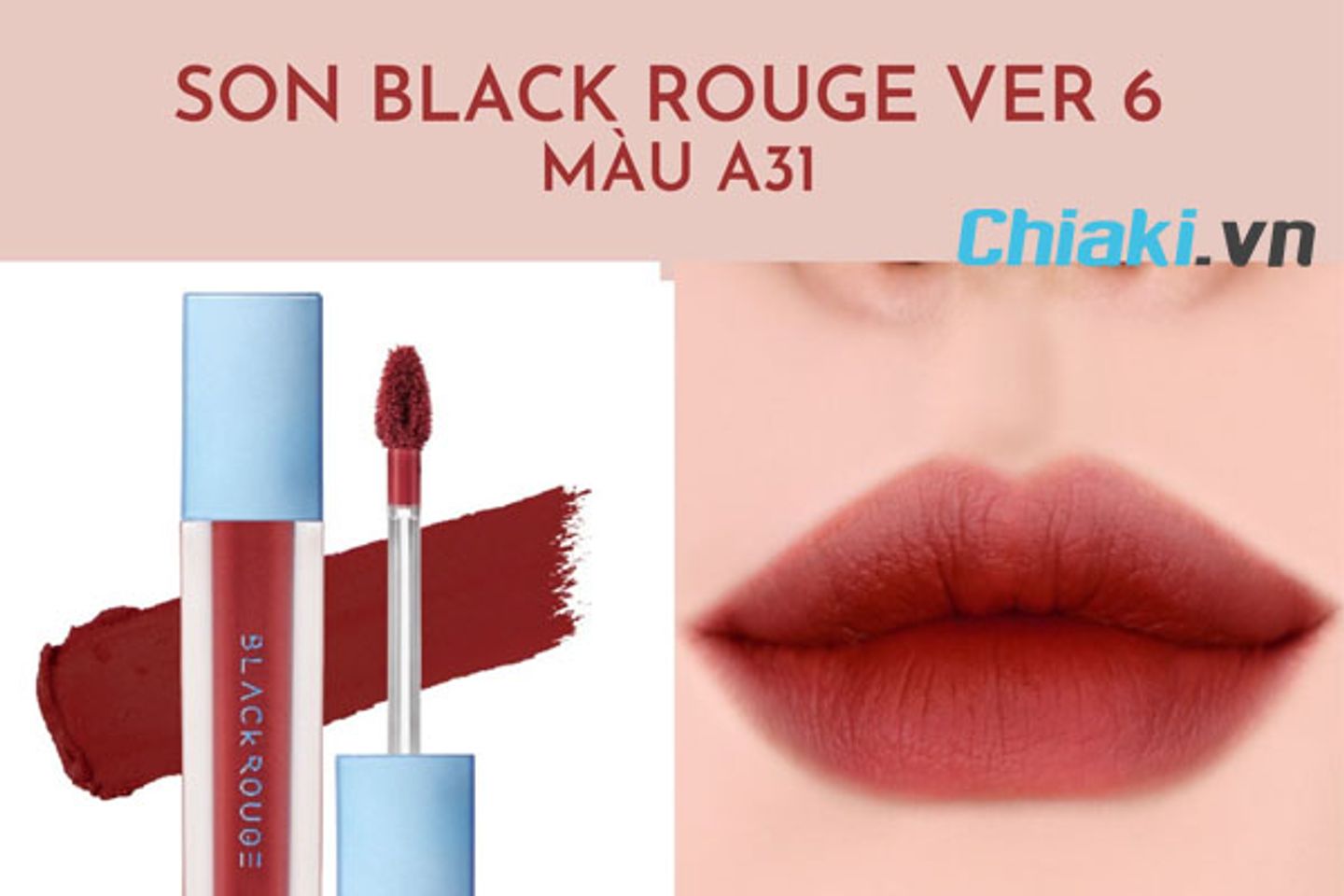Son Black Rouge Air Fit Velvet Tint Ver 6 m&agrave;u son đỏ đất