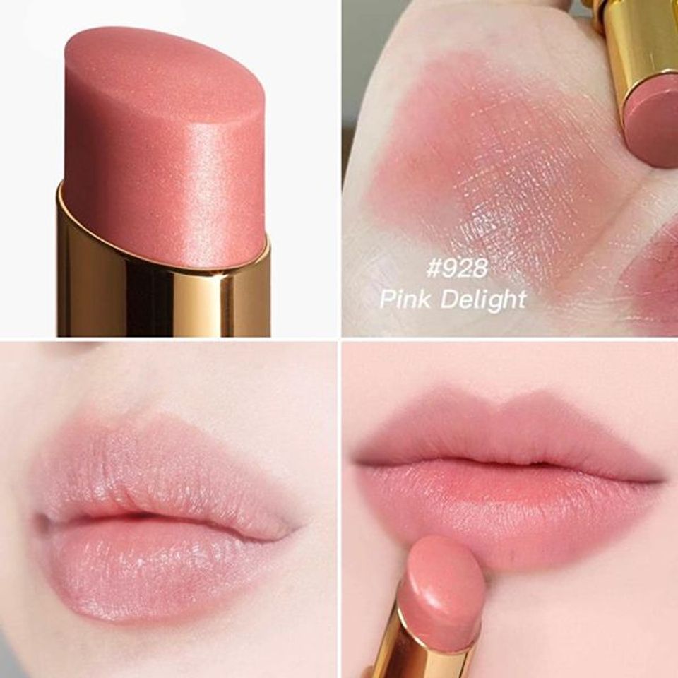 Son m&agrave;u hồng nude san h&ocirc; Chanel Rouge Coco Baume m&agrave;u 928 Pink Delight