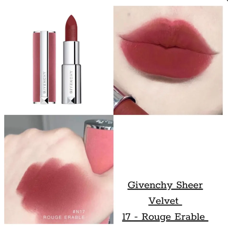 Son Givenchy Le Rouge Sheer Velvet Rouge Érable màu sắc 17 