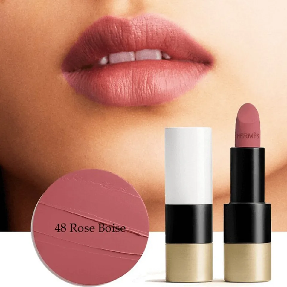 Son hồng khu đất Hermes Rose Boise Matte Lipstick màu sắc 48 