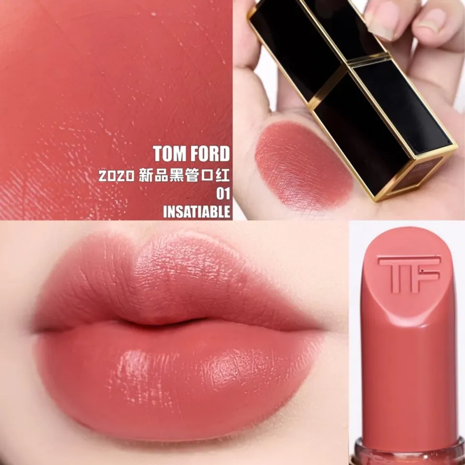 Son Tom Ford Lip Màu sắc Matte color 01 Insatiable hồng cam đất