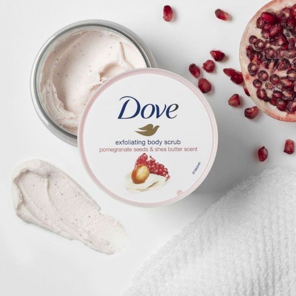 Tẩy tế b&agrave;o chết vật l&yacute; to&agrave;n th&acirc;n Dove Exfoliating Body Polish bơ hạt mỡ