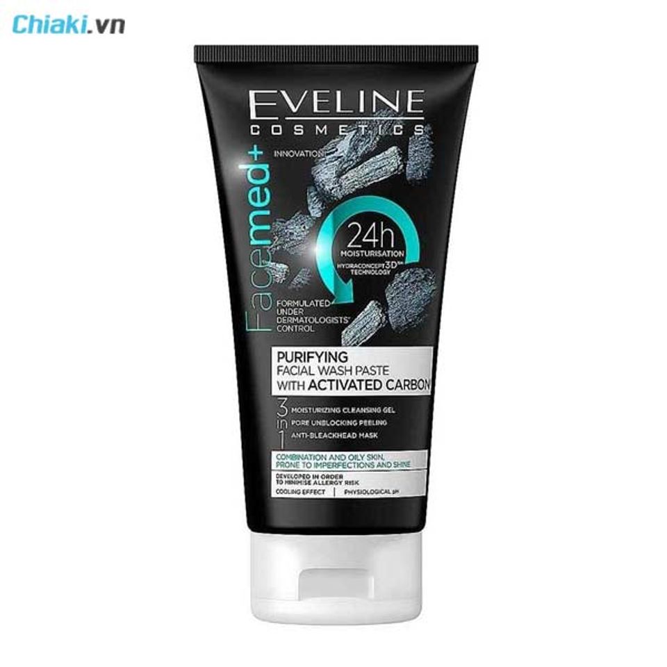Sữa rửa mặt than hoạt t&iacute;nh Eveline Cosmetics Purifying Facial Wash