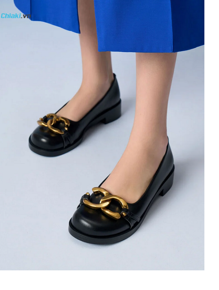 Gi&agrave;y nữ Charles & Keith Chunky Metallic Accent Ballerinas