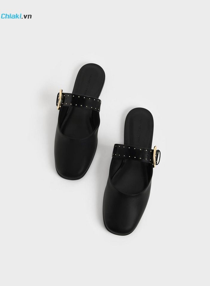 Gi&agrave;y Charles & Keith Buckled Flat Mules