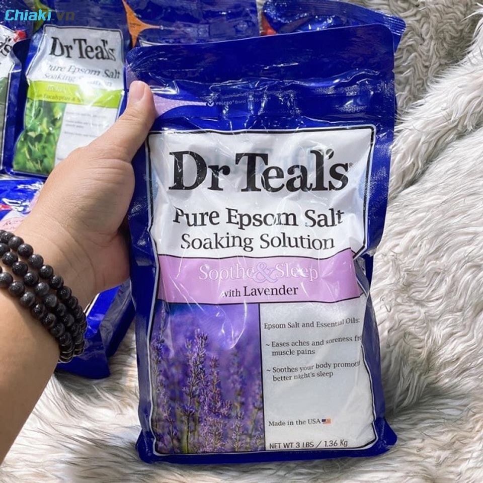Muối tắm tẩy da chết Mỹ Epsom Dr Teal tẩy da chết, thư gi&atilde;n