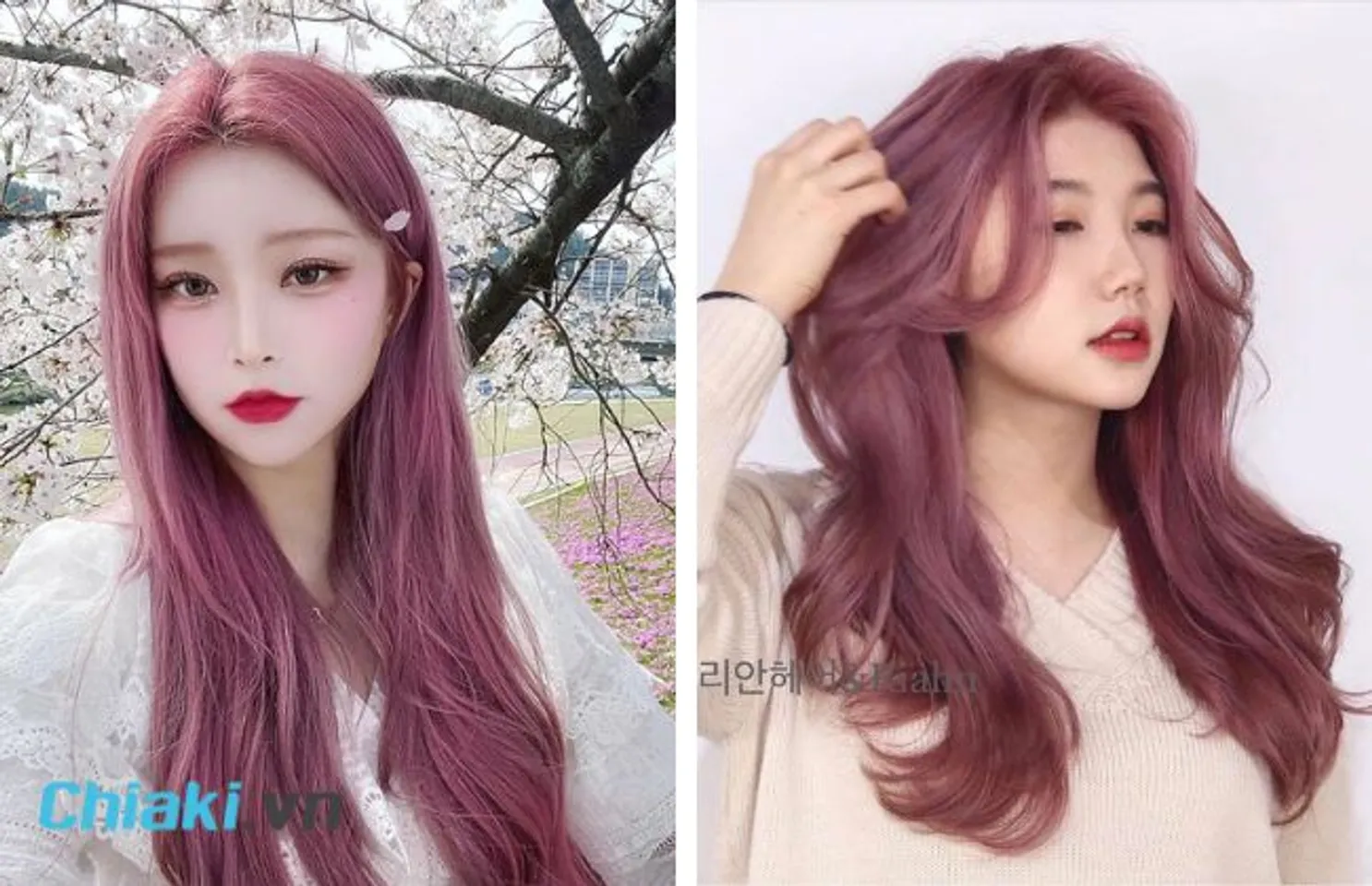Nhuộm tóc tím hồng