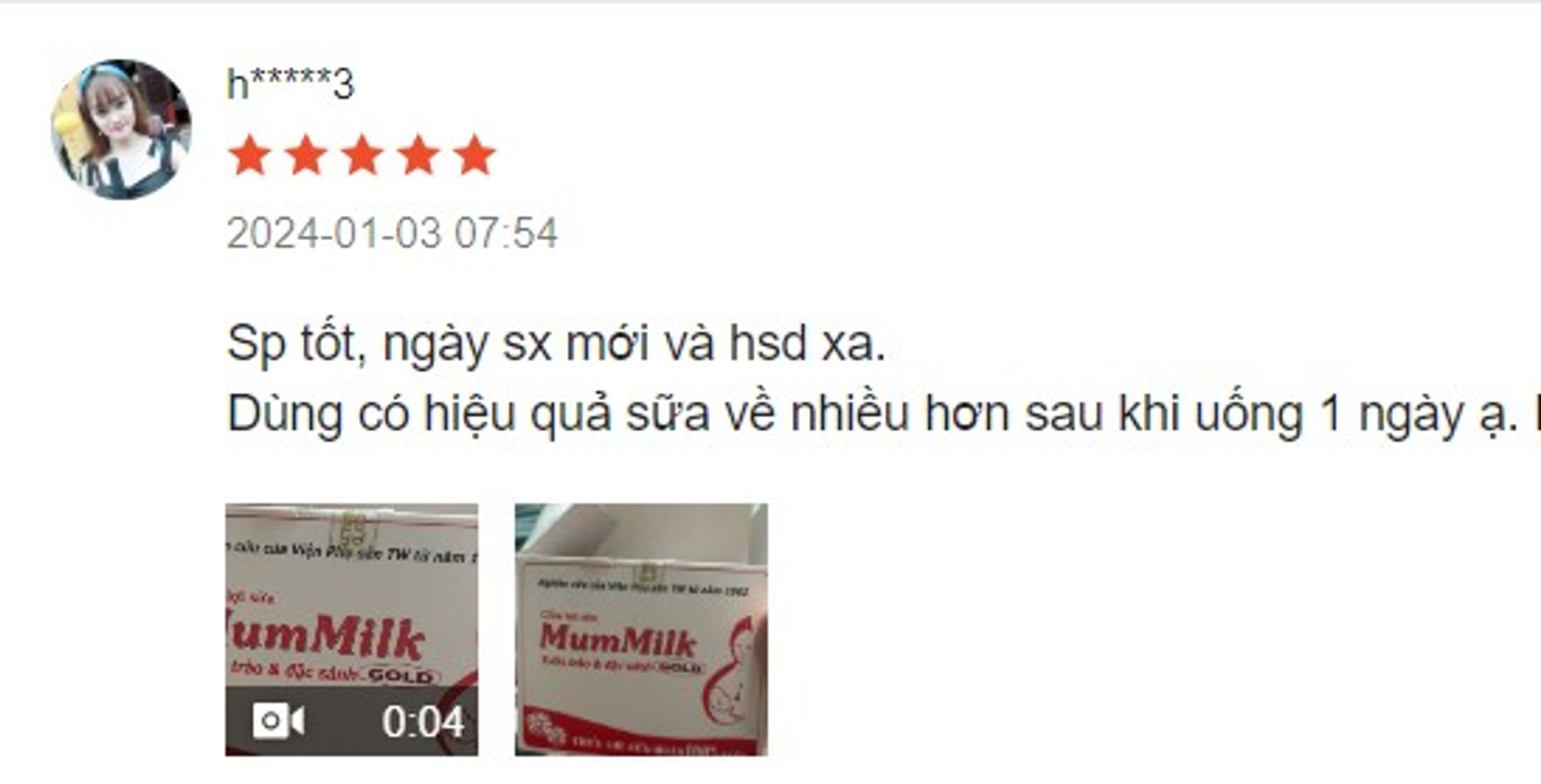 Review cốm lợi sữa Mummilk