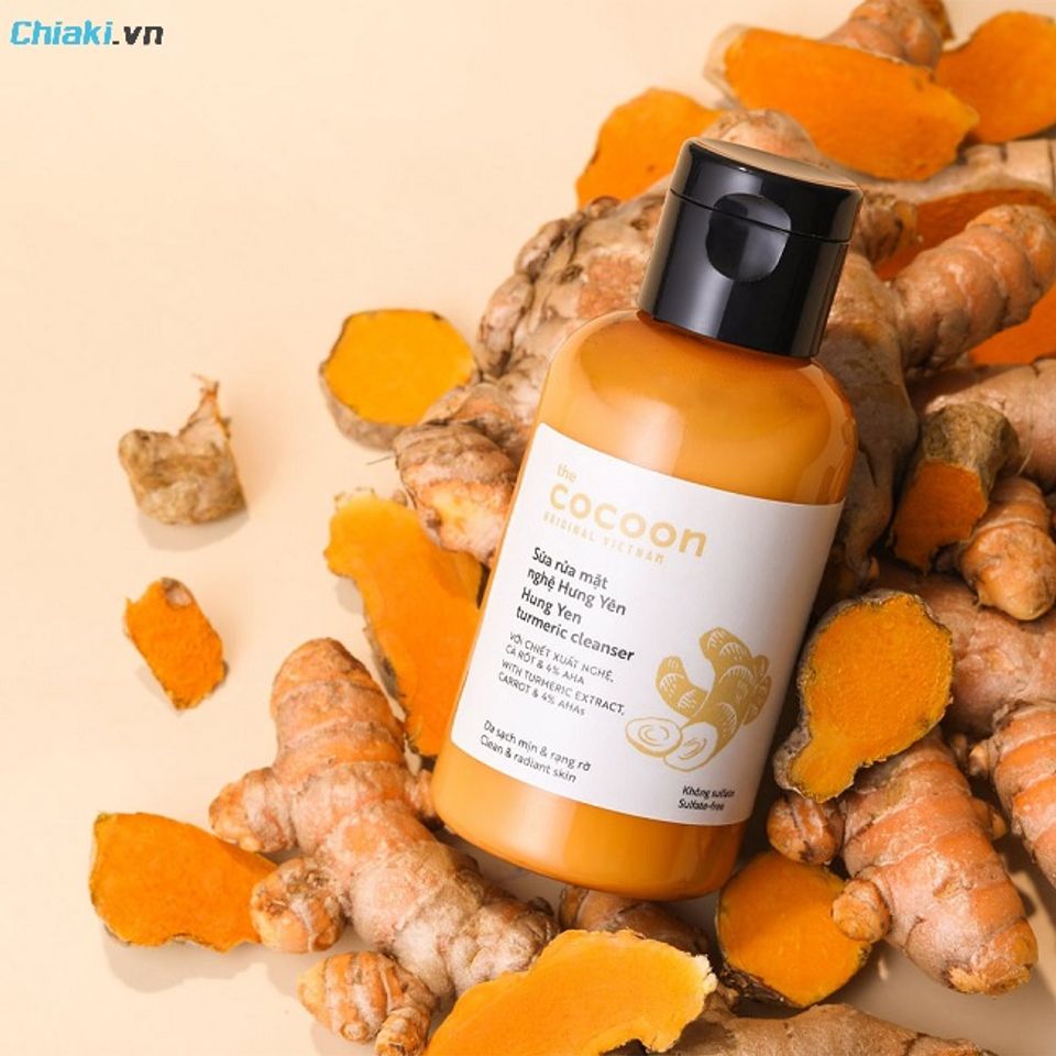 Sữa rửa mặt nghệ Cocoon nghệ Hưng Y&ecirc;n l&agrave;nh t&iacute;nh với mọi loại da