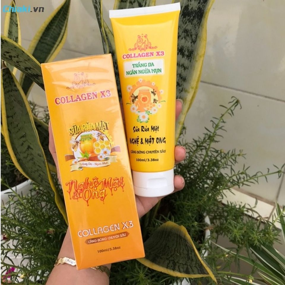 Sữa rửa mặt nghệ v&agrave; mật ong collagen X3 cải thiện vết th&acirc;m hiệu quả