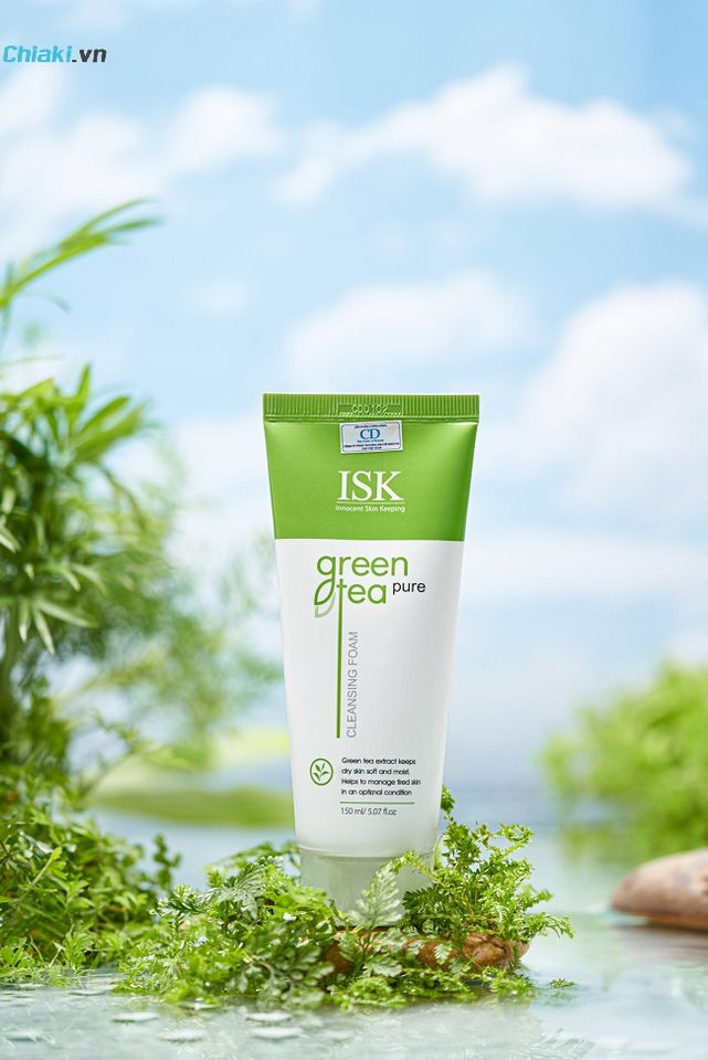 Sữa rửa mặt tr&agrave; xanh ISK Green Tea Cleansing Foam