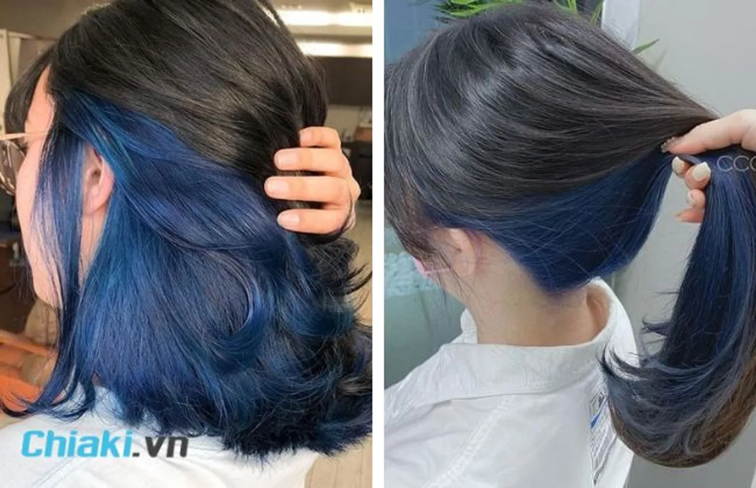 Tóc underlight xanh dương không quá rực rỡ nhưng vẫn đủ tạo nên nét khác biệt