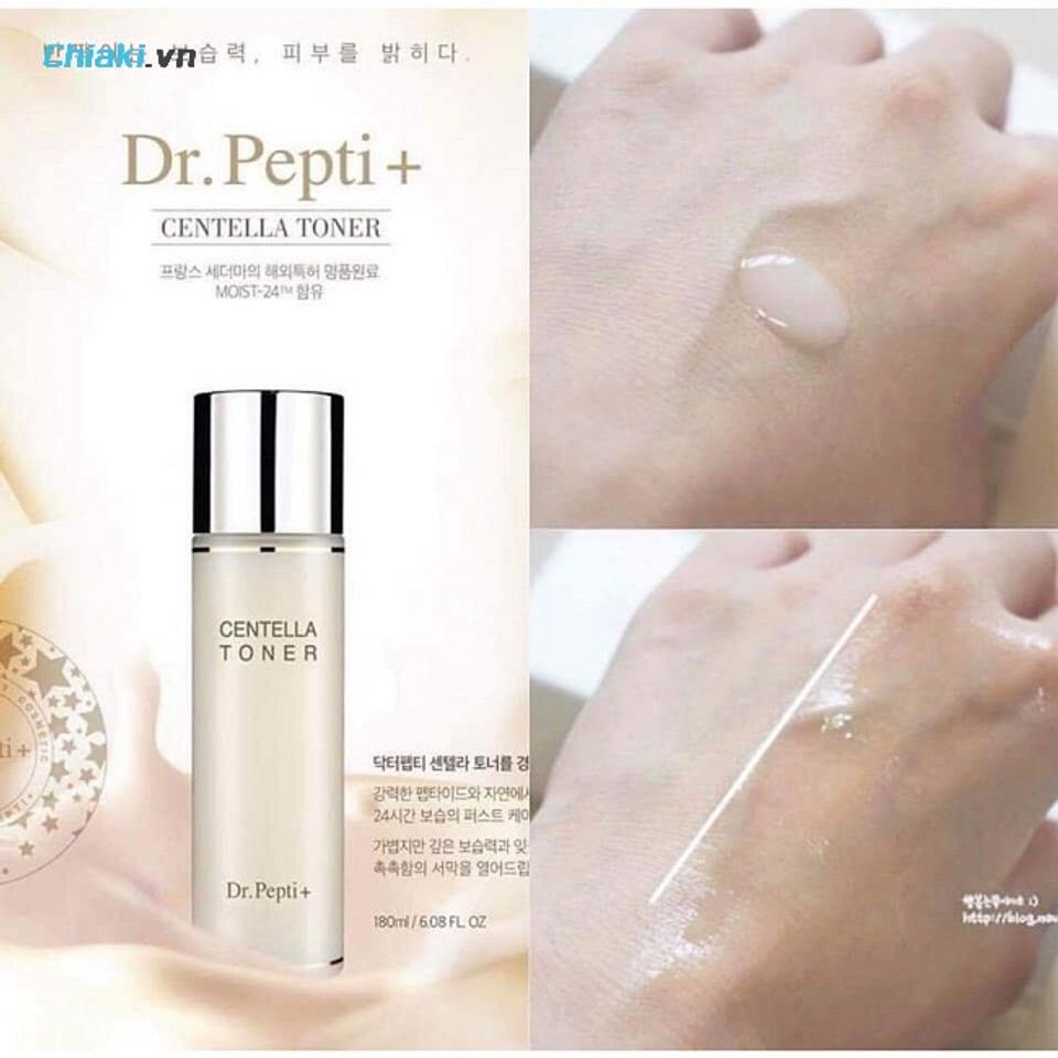 Toner kh&ocirc;ng cồn cho da dầu mụn Toner Centella Dr. Pepti+