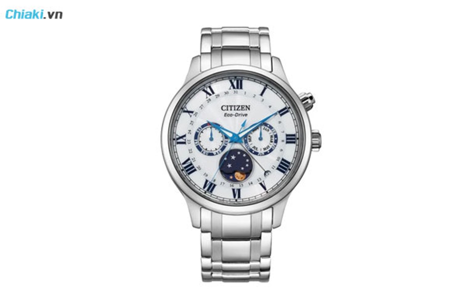 đồng hồ citizen eco drive 6 kim Moonphase AP1050-81A