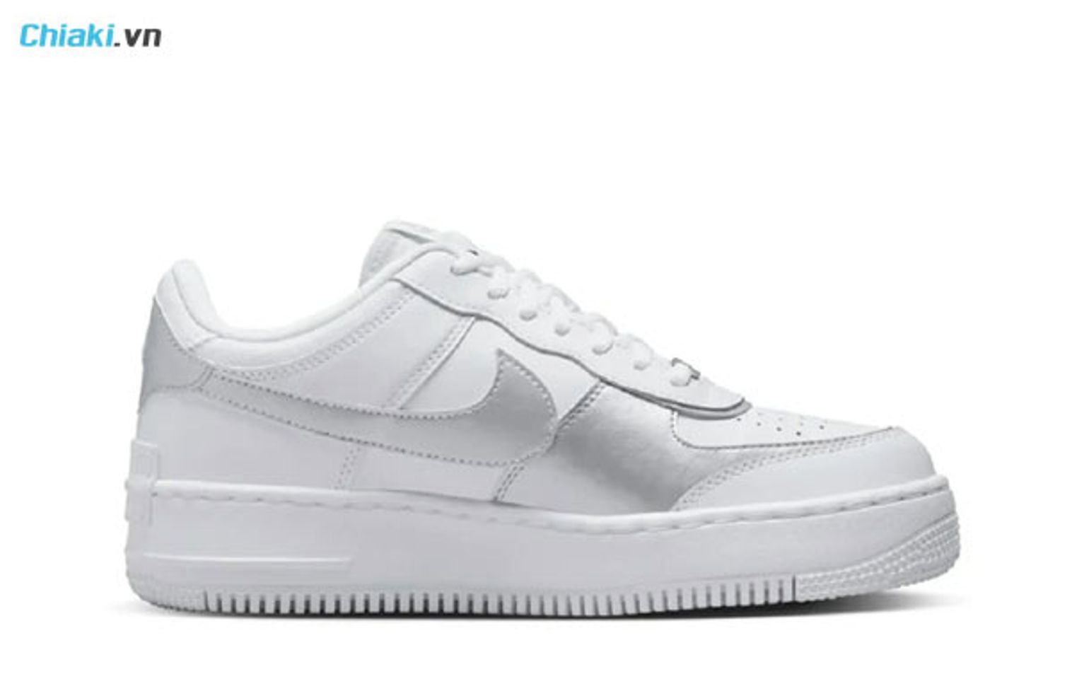 trong c&aacute;c mẫu gi&agrave;y Nike phải kể đến Air Force 1 Shadow White Metallic Silver CI0919-119