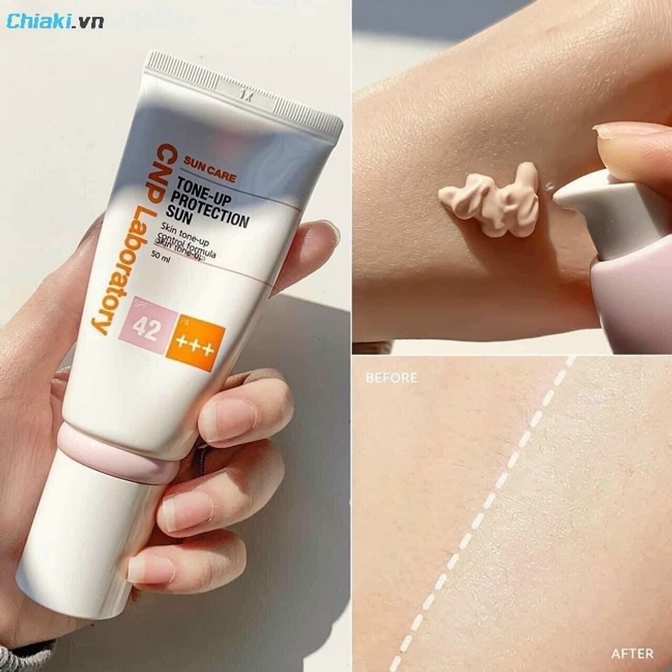 Sử dụng kem chống nắng CNP một lượng vừa đủ l&ecirc;n to&agrave;n bộ mặt