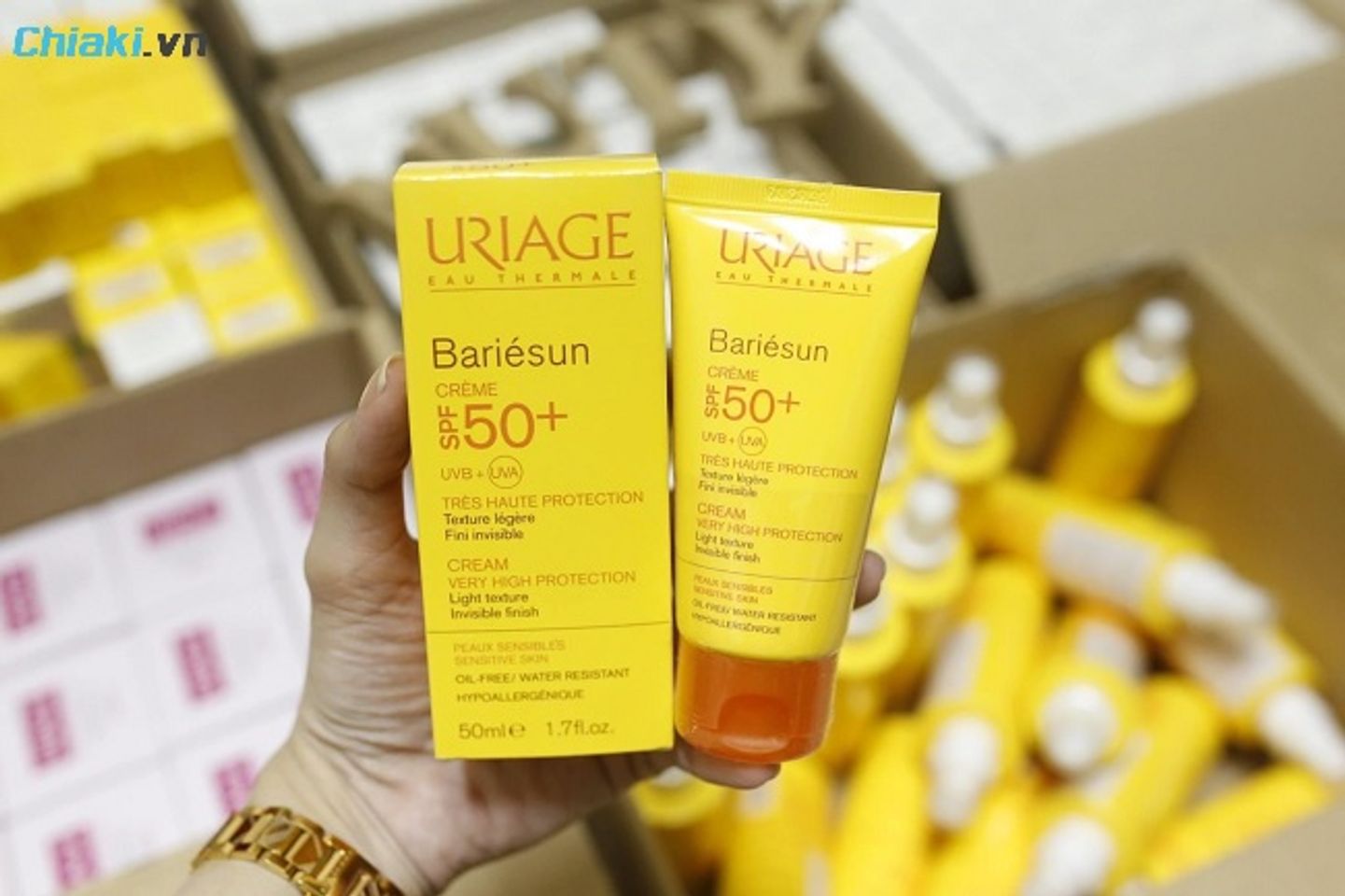Kem chống nắng Uriage Bariesun Cr&egrave;me Sans Parfum SPF50+ cho da kh&ocirc;