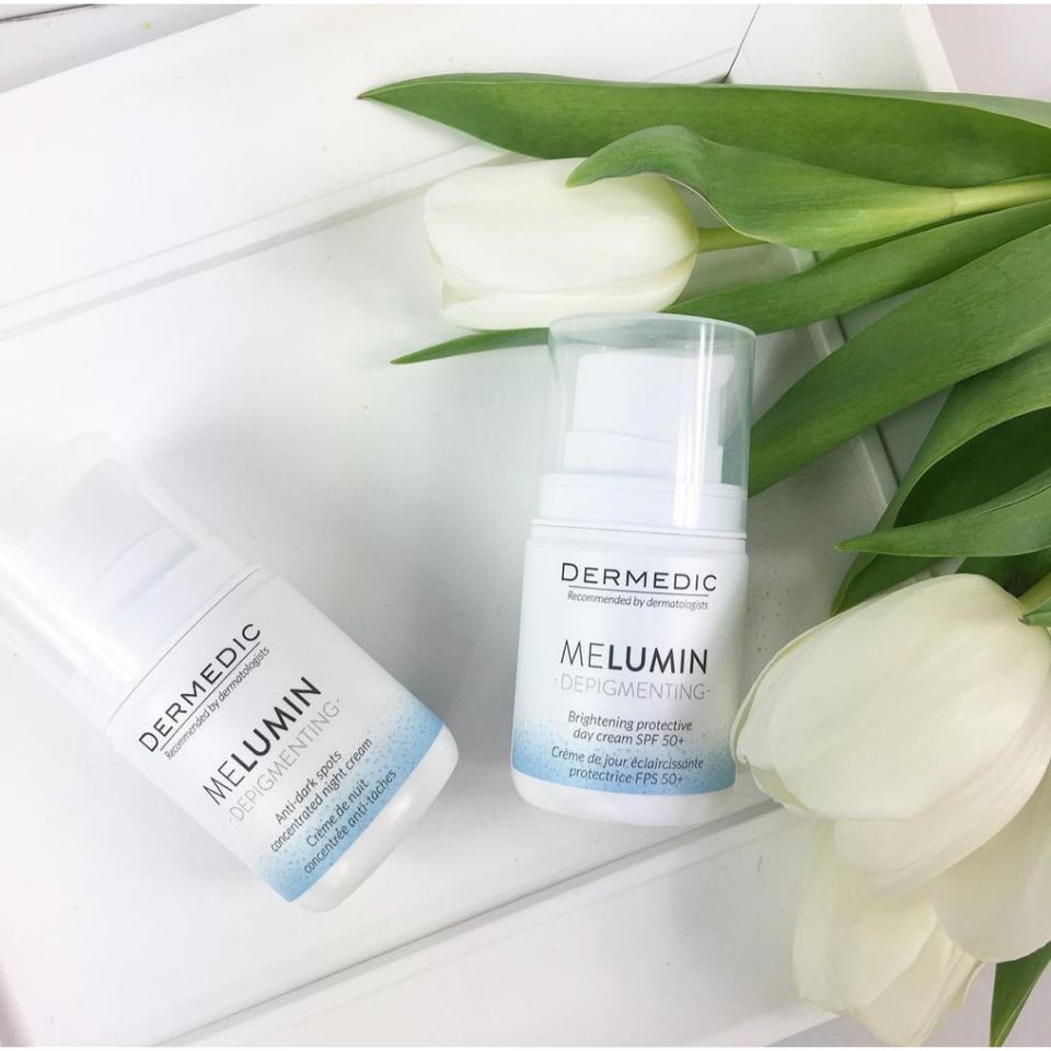 Kem dưỡng ng&agrave;y chống nắng Dermedic Melumin Brightening Protective SPF50+