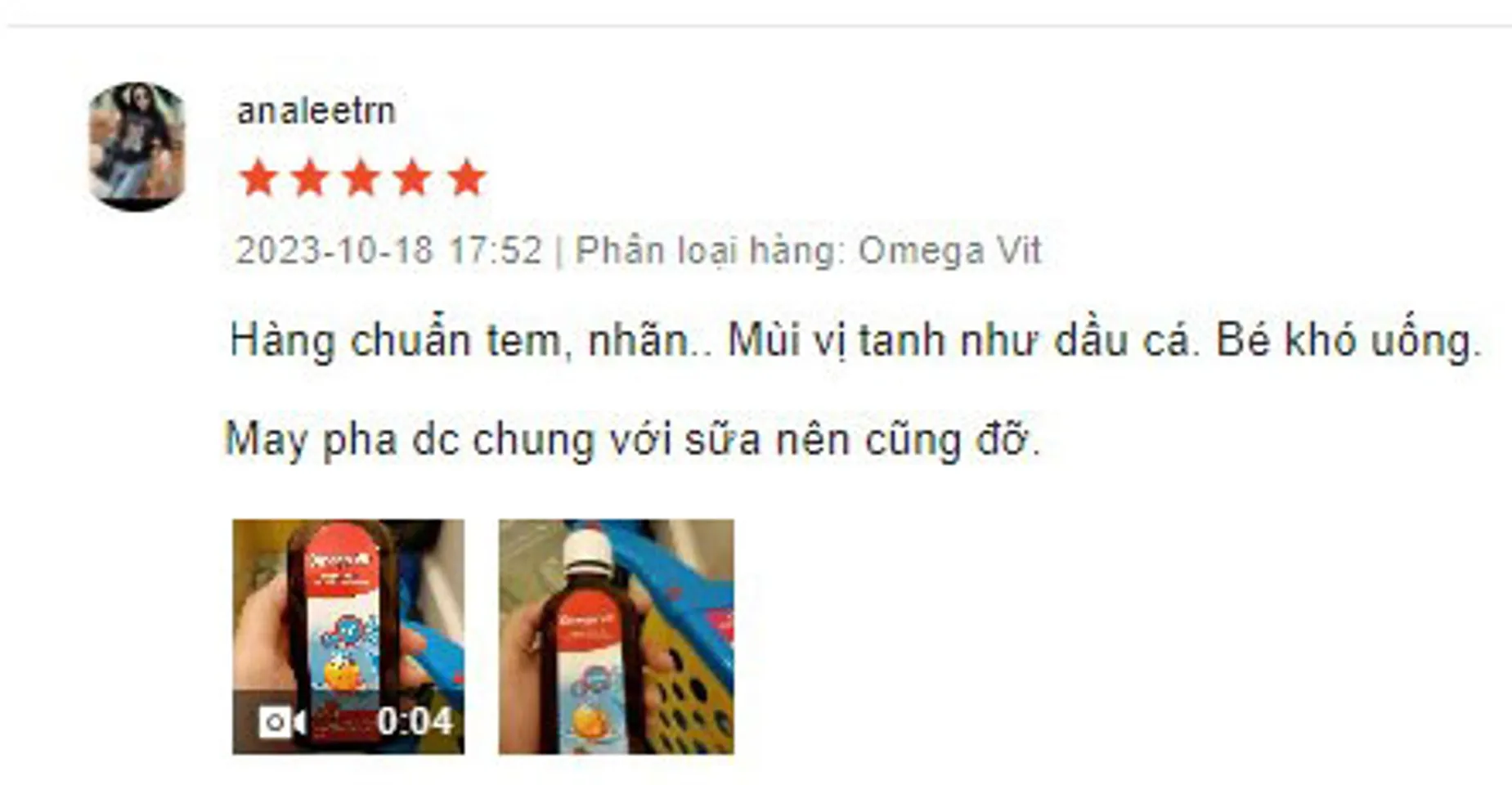 Review Omega 3 Vit Plus từ khách hàng