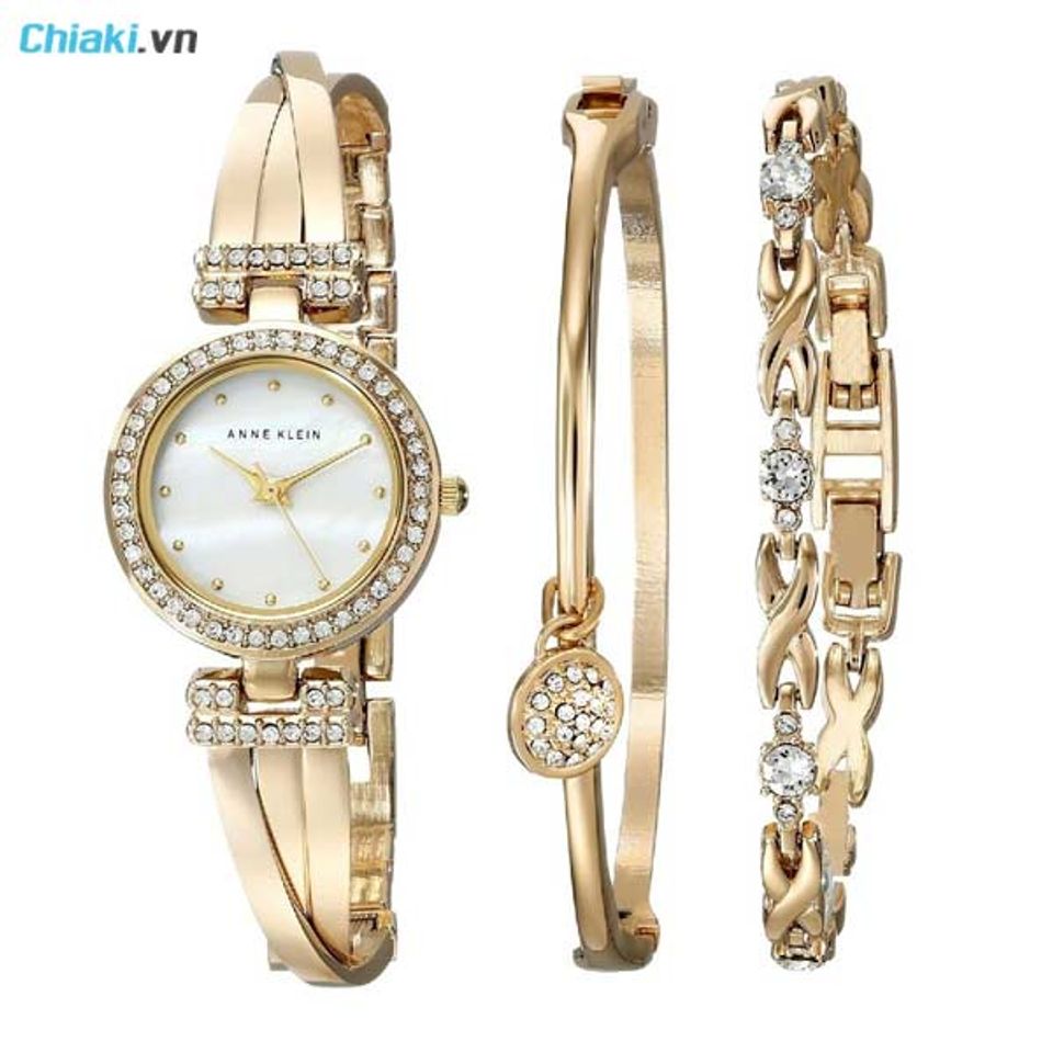 Set đồng hồ đồng hồ Anne Klein AK/1868GBST k&egrave;m v&ograve;ng đeo tay&nbsp;&nbsp;