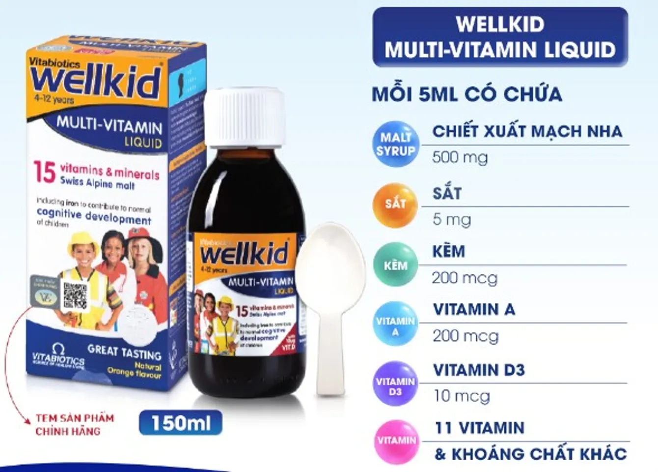 Thành phần WellKid Multi-Vitamin Liquid
