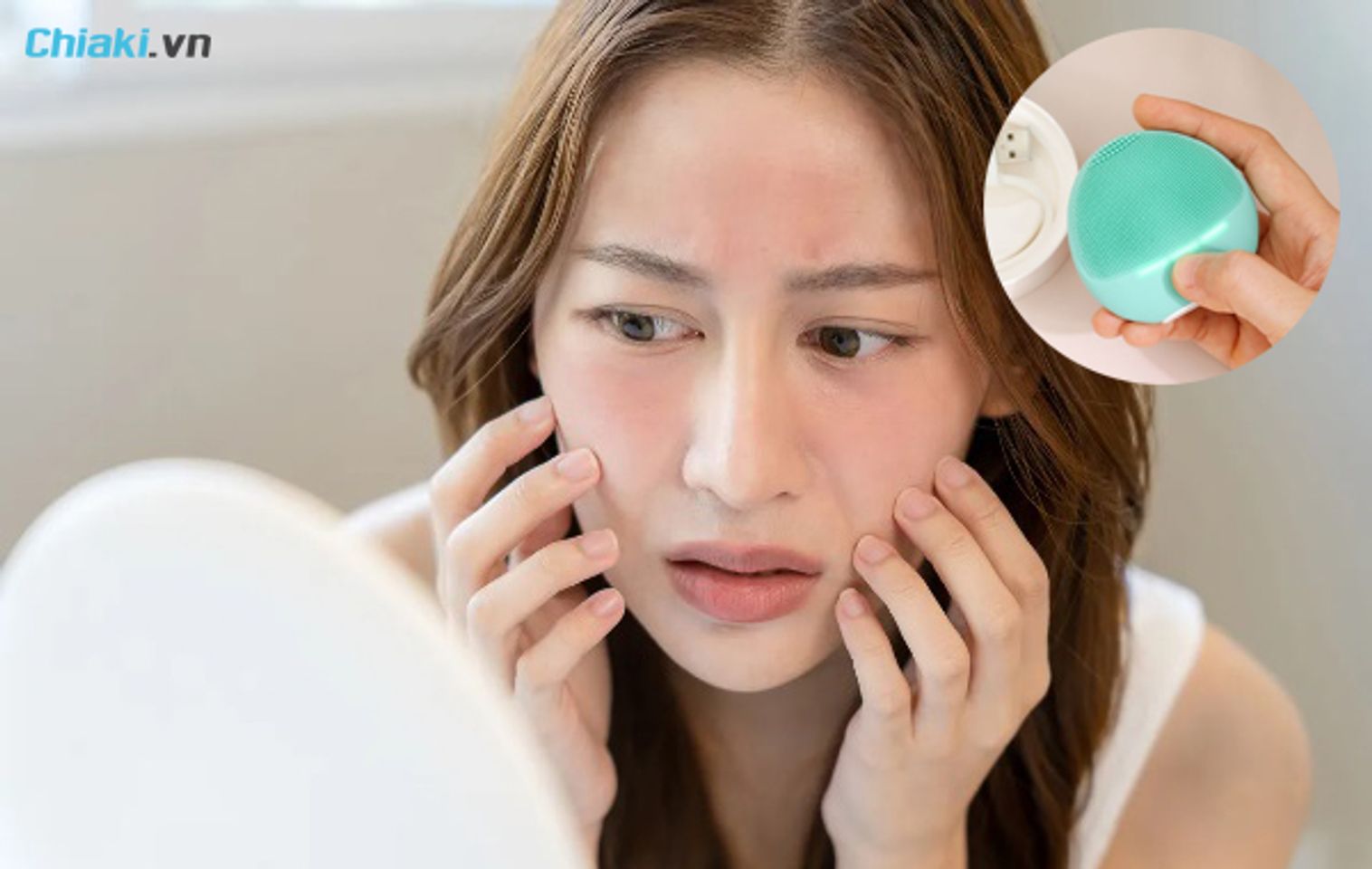 Da nhạy cảm c&oacute; n&ecirc;n d&ugrave;ng m&aacute;y rửa mặt kh&ocirc;ng