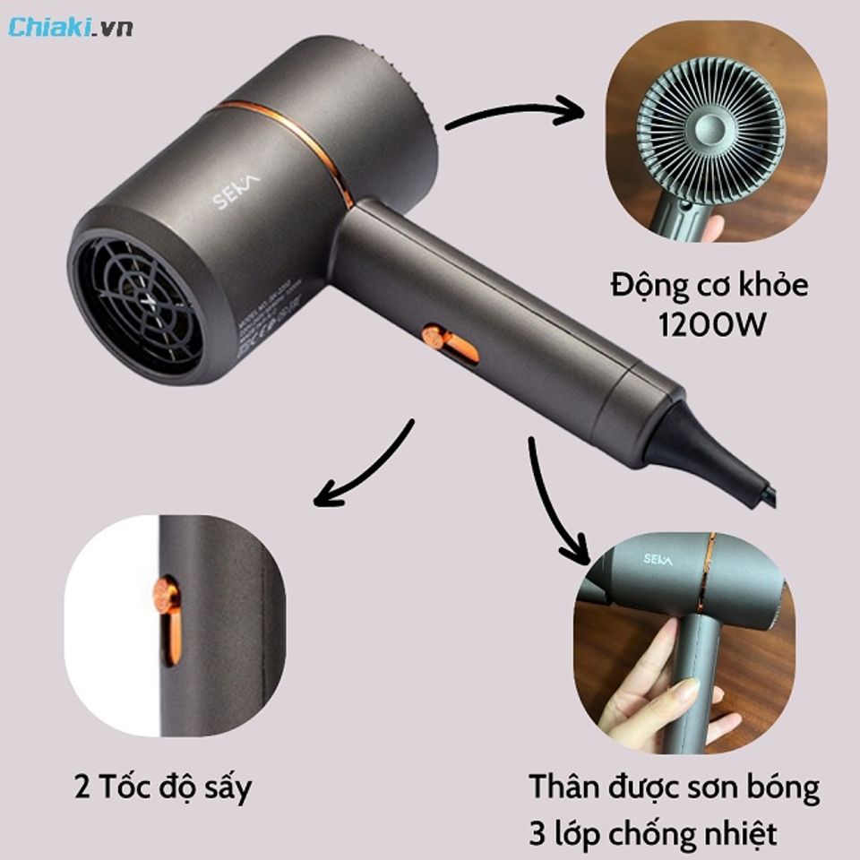 M&aacute;y sấy t&oacute;c ion &acirc;m Seka Việt Nam 2 chiều