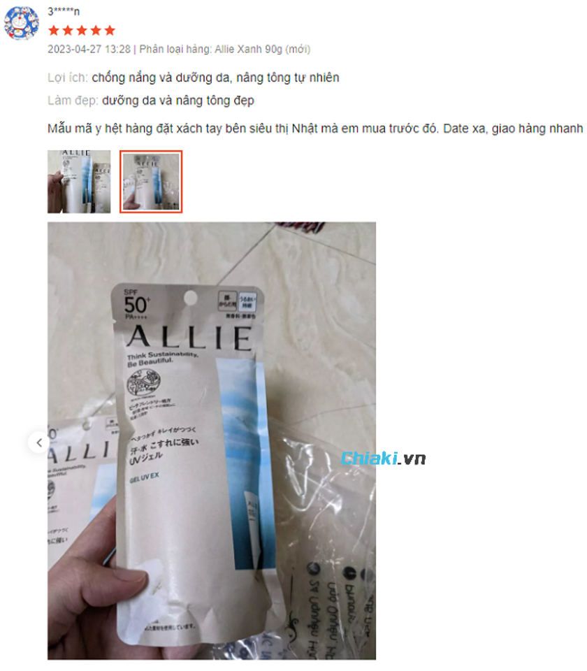 Review kem chống nắng Allie từ người d&ugrave;ng