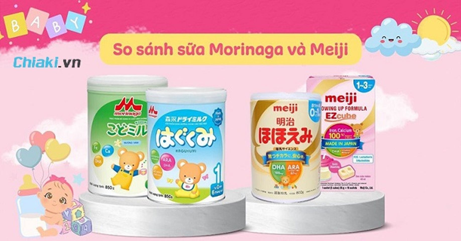 Sữa Meiji v&agrave; Morinaga sữa n&agrave;o tốt hơn?