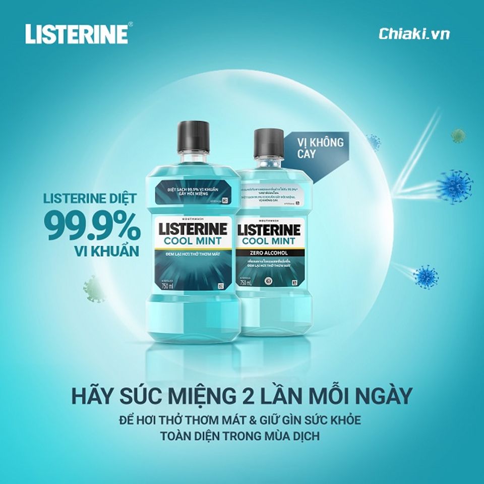 Nước s&uacute;c miệng Listerine Cool Mint