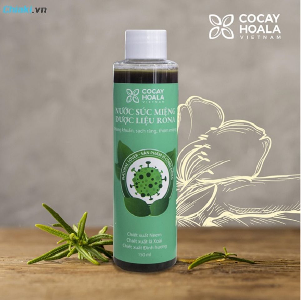 Nước s&uacute;c miệng Rona cocayhoala của thương hiệu Việt