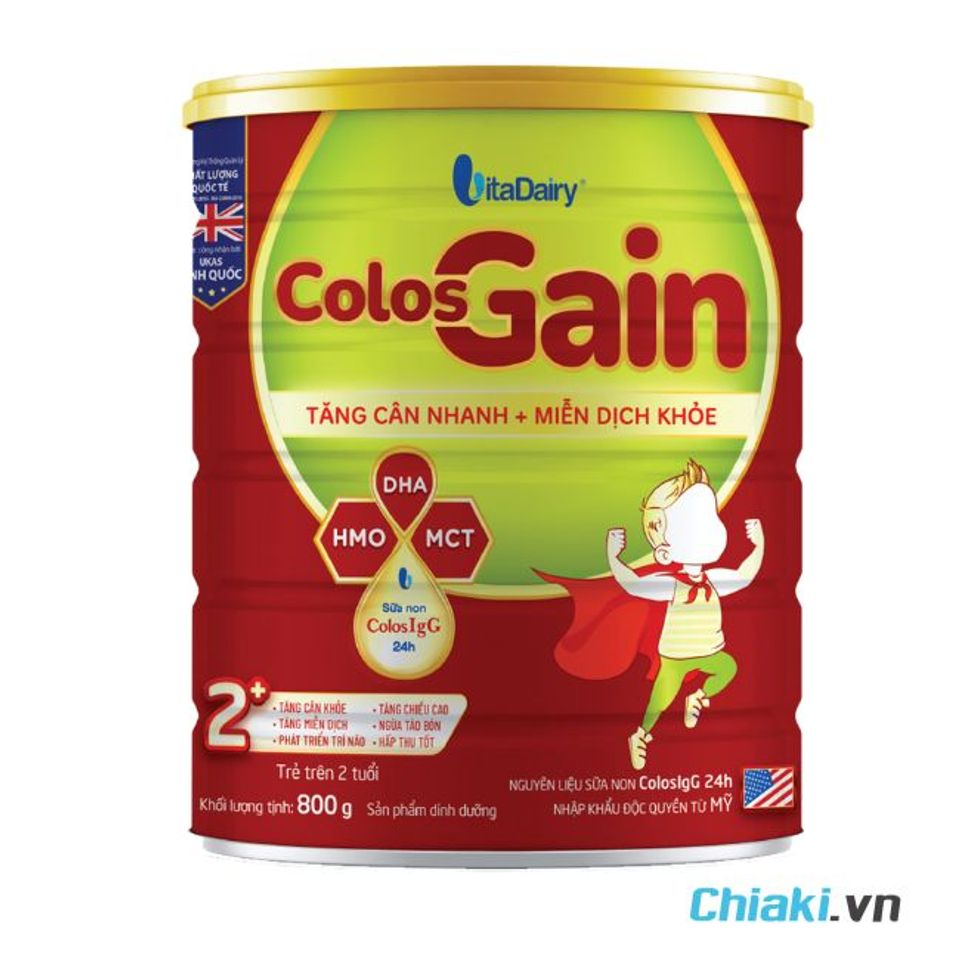 Sữa cao năng lượng cho b&eacute; 2 tuổi trở l&ecirc;n Colos Gain 2+