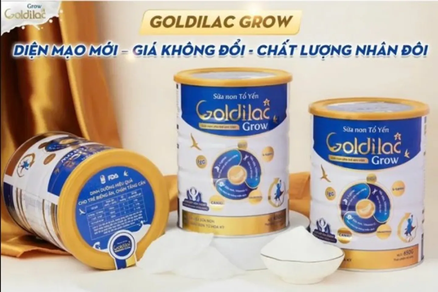 Sữa non tổ yến Goldilac Grow bổ sung nhiều dưỡng chất cho trẻ