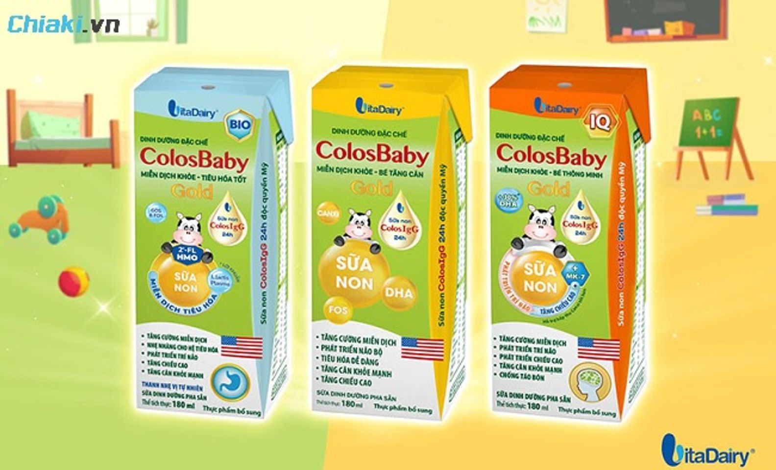 Sữa Colosbaby c&oacute; d&ograve;ng pha sẵn tiện lợi, dễ sử dụng cho b&eacute; ra ngo&agrave;i hoặc đi học