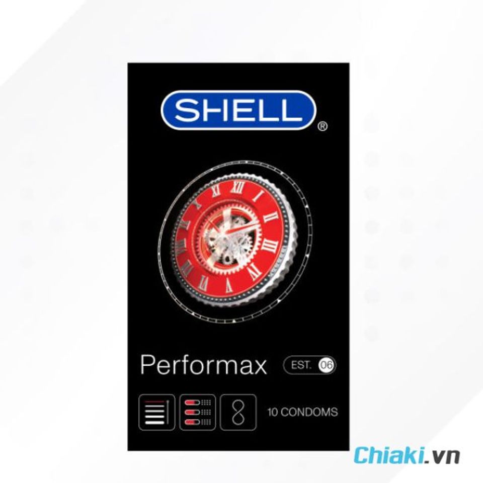 Bao cao su si&ecirc;u mỏng k&eacute;o d&agrave;i thời gian Shell Performax 6 in 1