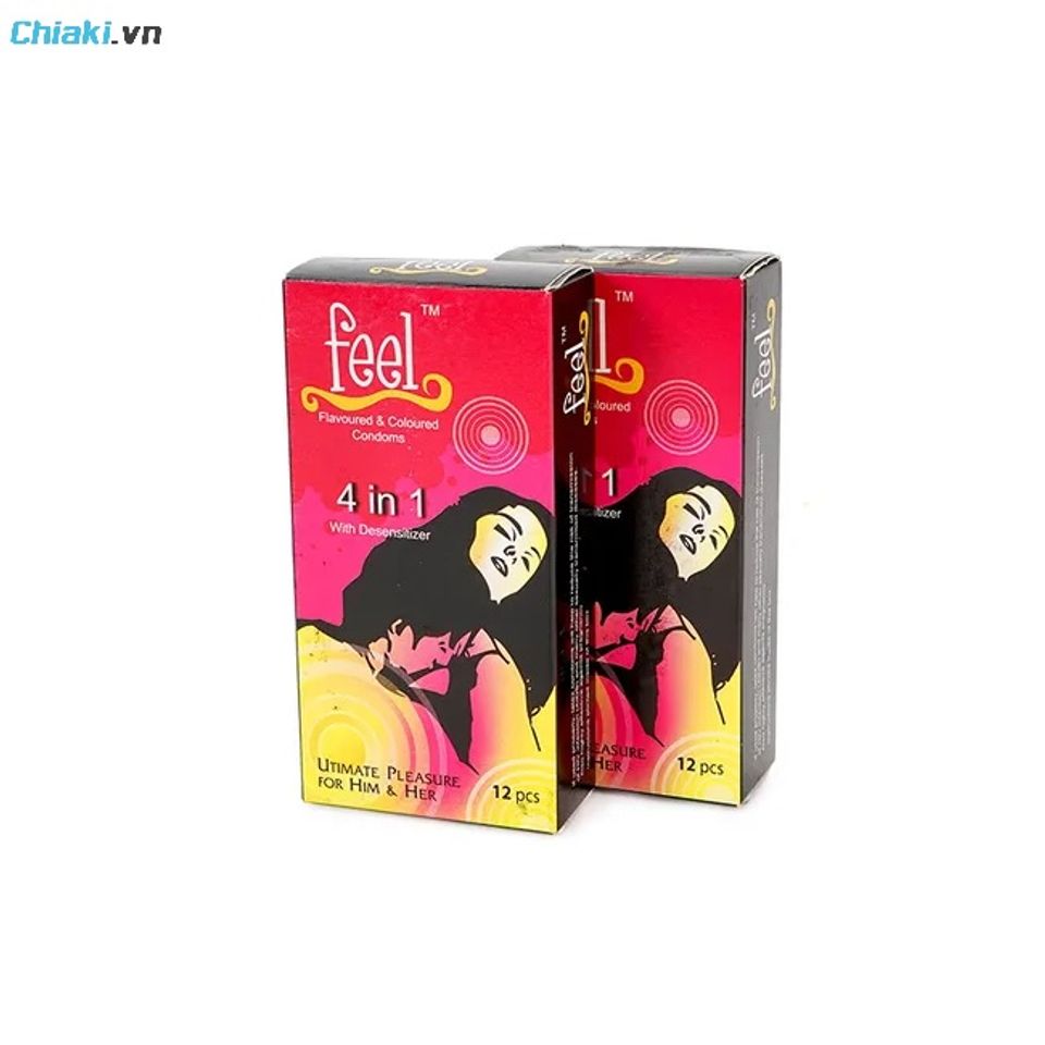 Bao cao su size nhỏ k&eacute;o d&agrave;i thời gian Feel 4 in 1