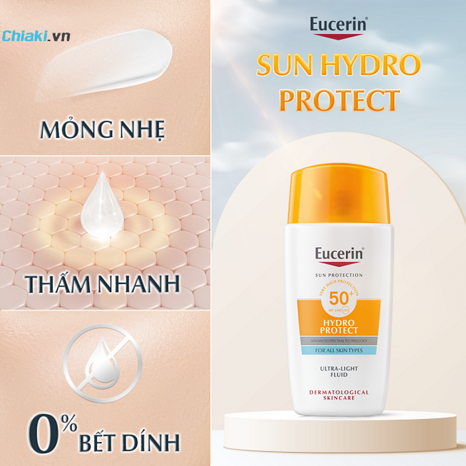 Kem Chống Nắng Cho Da Nhạy Cảm Eucerin Ultra Light Fluid SPF 50+
