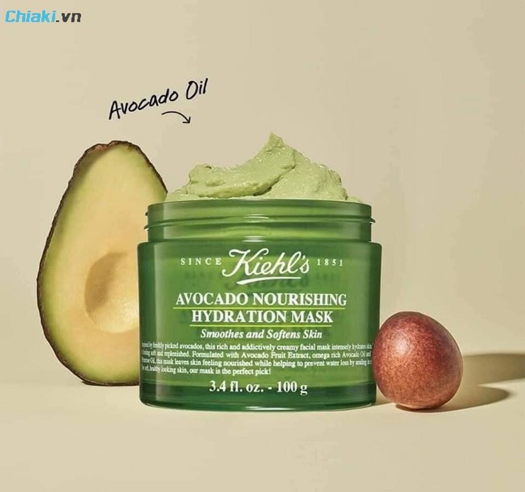Mặt nạ bơ Kiehl’s Avocado Nourishing Hydration Mask thích hợp với da dầu mụn