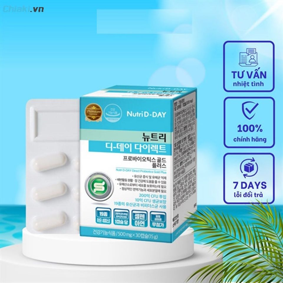 Men vi sinh Nutri D-Day bổ sung nguồn lợi khuẩn c&oacute; lợi cho đường ruột