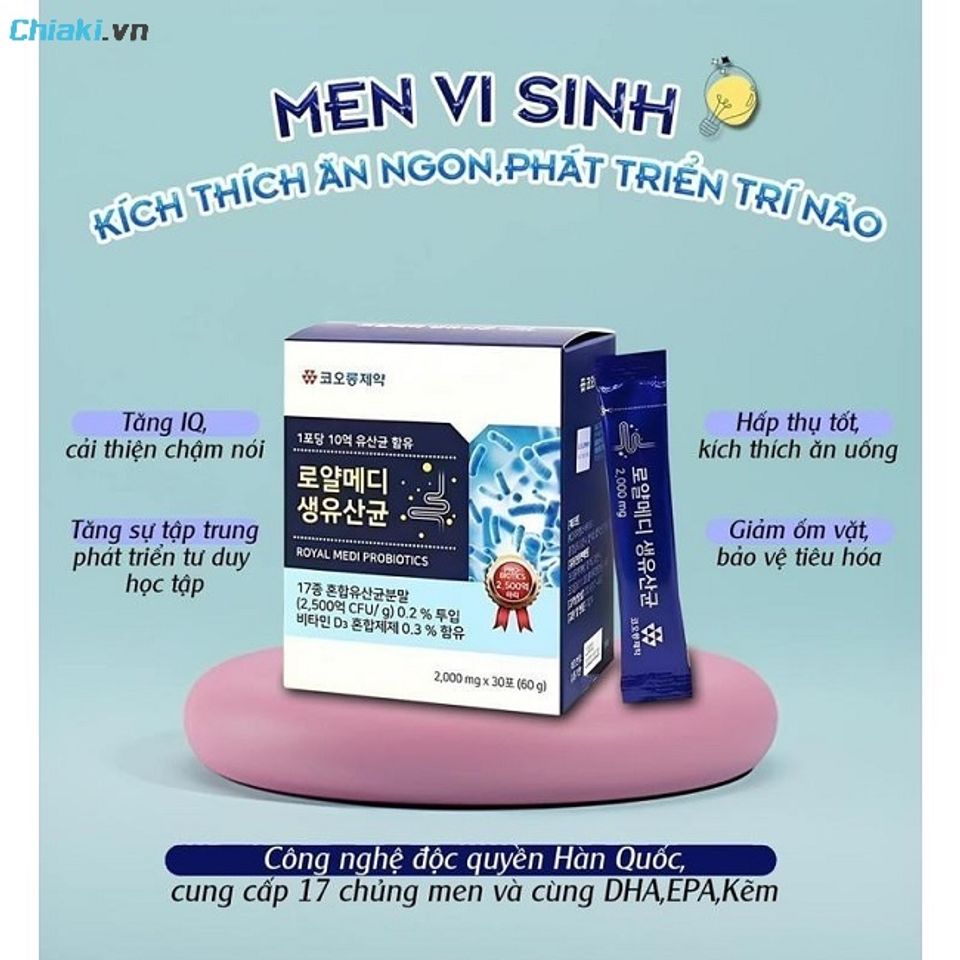 Men vi sinh H&agrave;n Quốc Royal Medi Probiotics cải thiện t&igrave;nh trạng ch&aacute;n ăn ở trẻ
