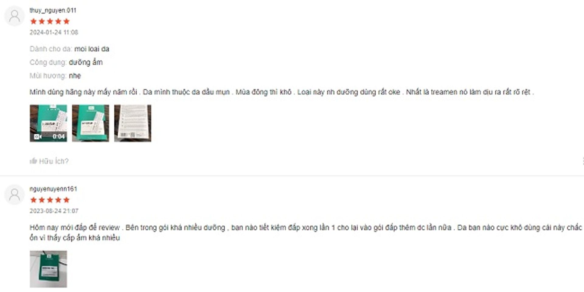Review mặt nạ dưỡng ẩm MartiDerm từ người sử dụng
